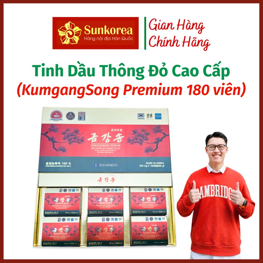 Tinh Dầu Thông Đỏ Cao Cấp Kumgangsong Premium 180 viên x 500mg