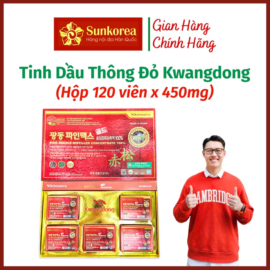 Tinh Dầu Thông Đỏ Kwangdong 120 viên x 450mg