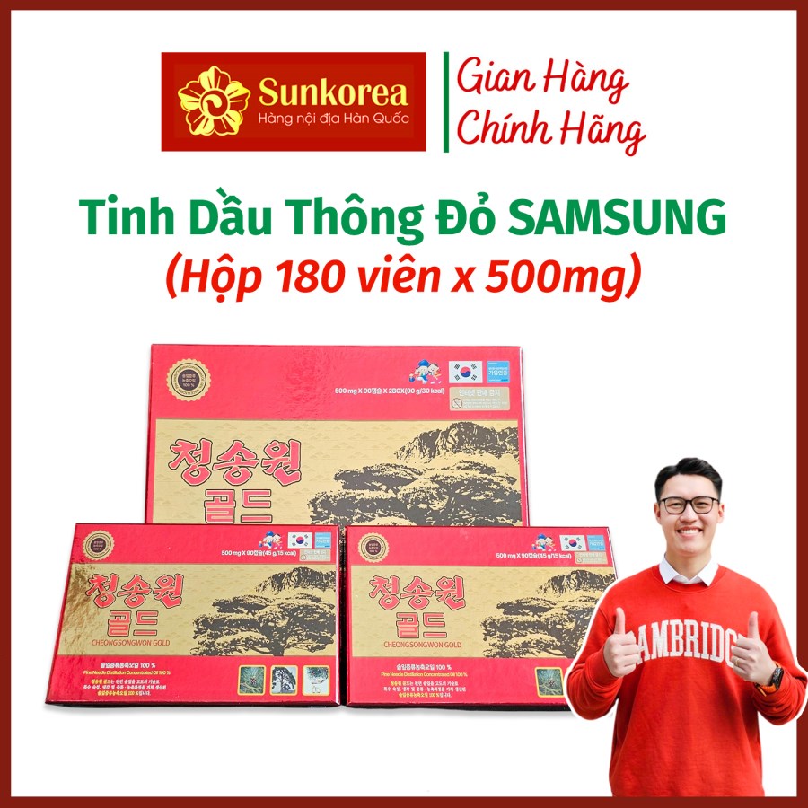 Tinh Dầu Thông Đỏ Samsung Gold 180 viên x 500mg
