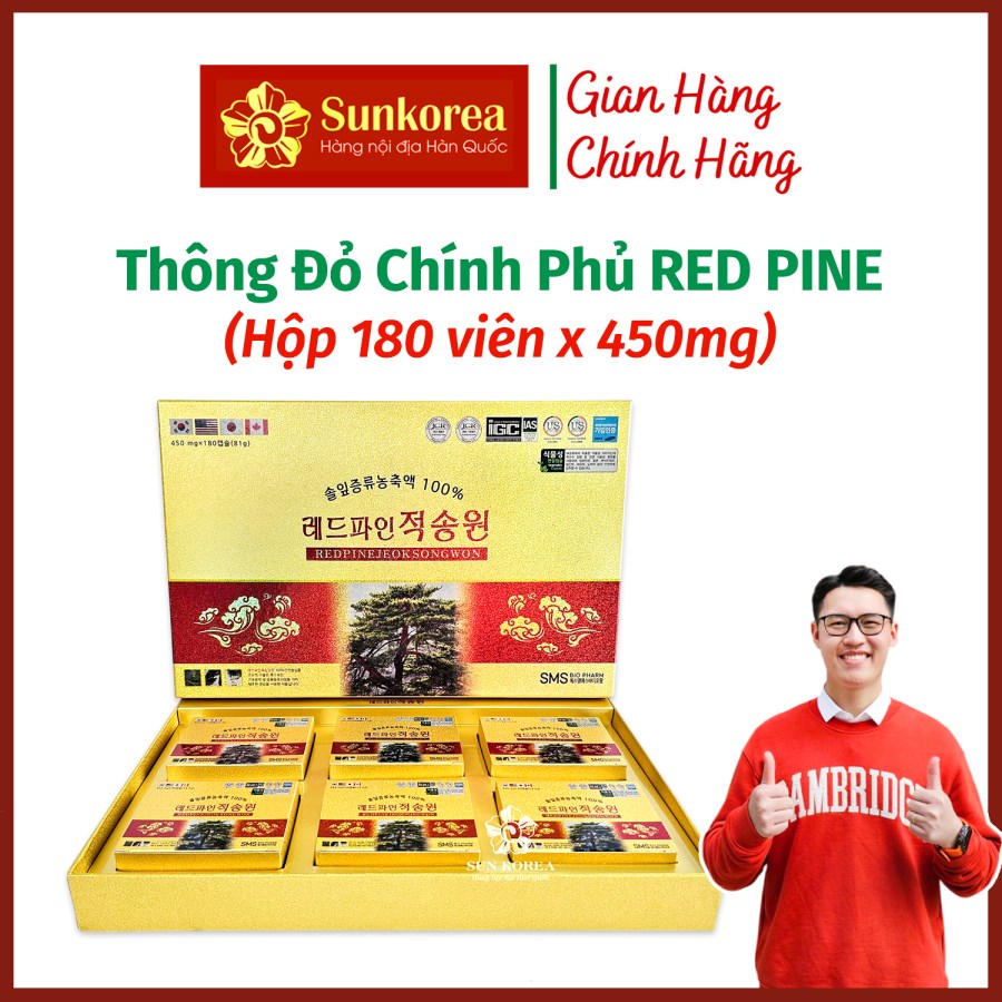 Tinh Dầu Thông Đỏ Chính Phủ Red Pine 180 viên x 450mg