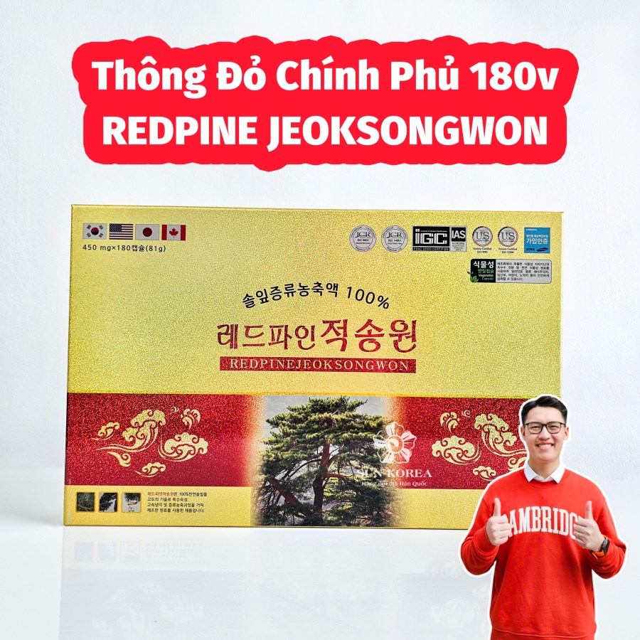 Tinh Dầu Thông Đỏ Chính Phủ Red Pine 180 viên x 450mg