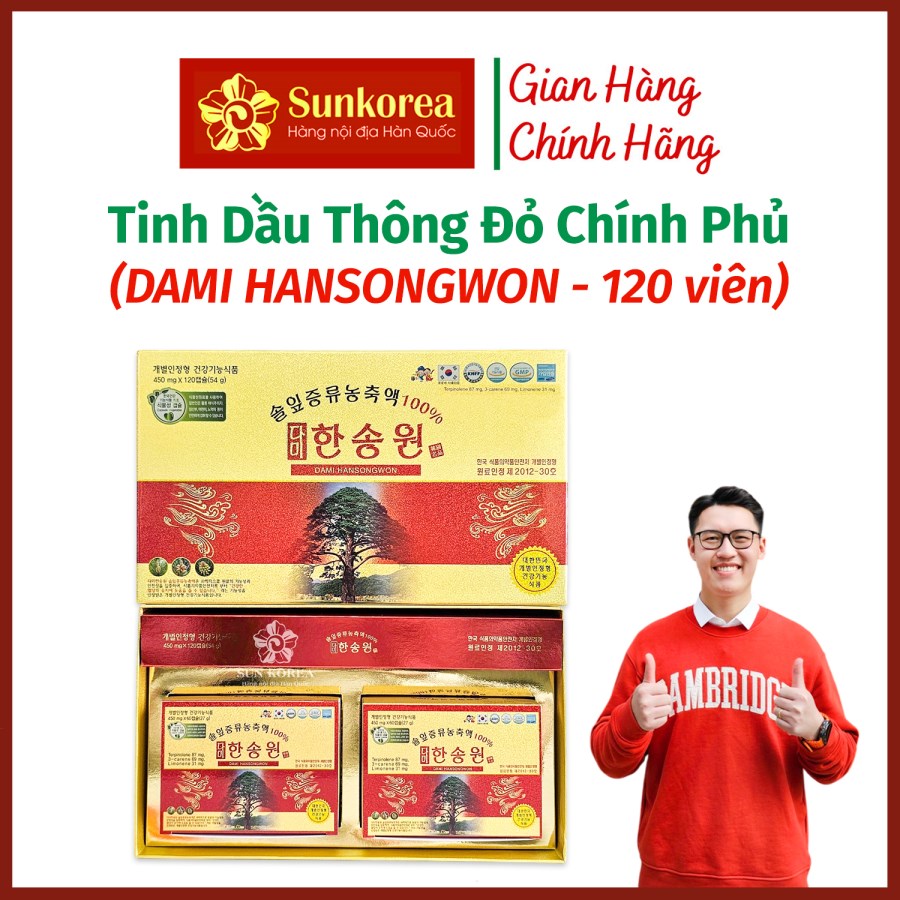 Tinh Dầu Thông Đỏ Chính Phủ Dami Hangsong Won 120 viên x 450mg